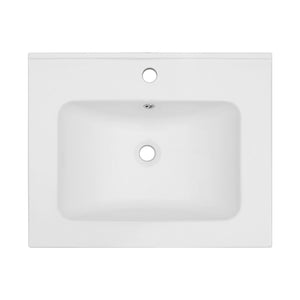 Rectangular Single Vanity Top With 1 Faucet Hole And Overflow Ceramic