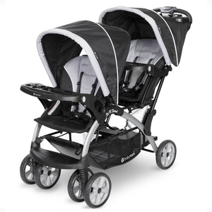Baby Trend Sit N' Stand Easy Fold Travel Toddler & Baby Double Stroller, Stormy