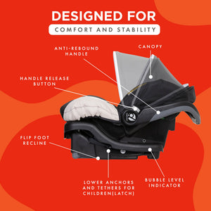 Baby Trend Ally Newborn Baby Infant Car Seat Travel System with Cover, Stormy