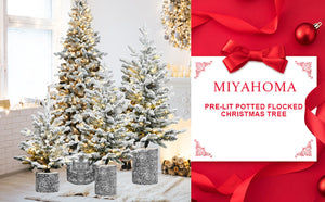 2FT Flocked Christmas Tree with Pot Base