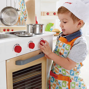 Hape Cook 'N Serve Kids Contemporary Design Pretend Play Wooden Cooking Kitchen