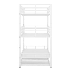 Triple Bunk Bed With Trundle, Heavy Duty Steel Construction