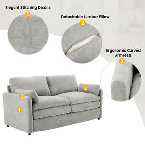 Cozy Upholstered Cushion Loveseat Sofa For Living Room