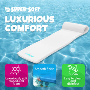 TRC Recreation Sunsation 1.75" Thick Foam Lounger Swimming Pool Float, White
