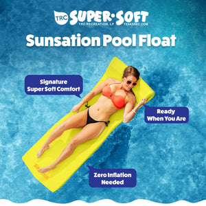 TRC Recreation Sunsation 1.75" Thick Foam Lounger Swimming Pool Float, Yellow