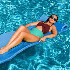 TRC Recreation Splash 1.25" Thick Foam Swimming Pool Float Mat, Bahama Blue
