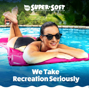 TRC Recreation Splash 1.25" Thick Foam Swimming Pool Float Mat, Bahama Blue