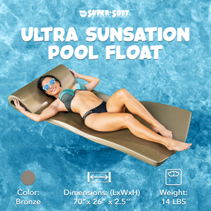 TRC Recreation Ultra Sunsation 2.5" Thick Foam Pool Float Lounge Mat, Bronze