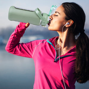 34Oz Glass Water Bottle Sports Water Bottle Motivational Water Bottle Water Intake Tracker Bottle with Straw Time Marker Silicone Sleeve Handle for Gy