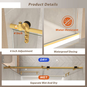 56-60" x 76" Frameless Sliding Shower Door