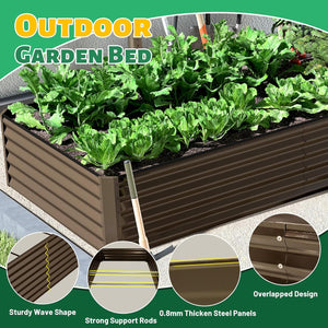 8x4x1.5 ft Galvanized Raised Garden Bed