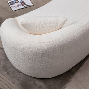 Curved 3 Seater Sofa For Living Room - White