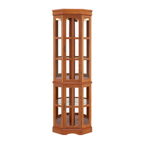 Corner Curio Cabinet With 5 Shelves And Lighting System