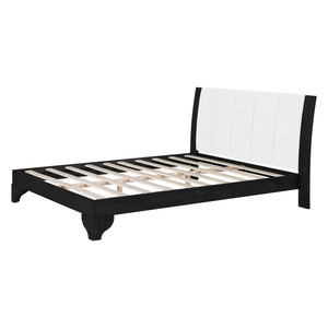 Queen Size Bed Frame in Black & White Pine