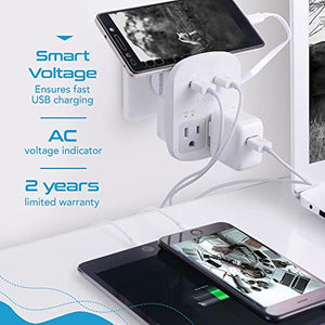 World-Way 6 Travel Adapter Kit | 2 USB + 2 US Outlets - Grounded (WPS-2B) - TRAPSKI