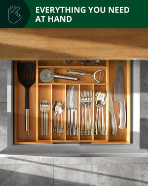 Silverware Drawer Organizer, Natural (9 Slots)