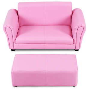 Soft Kids Double Sofa with Ottoman