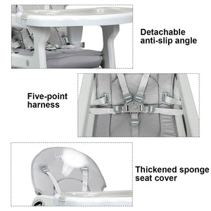 3-in-1 Baby High Chair with Lockable Universal Wheels
