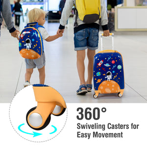 2PC Kids Luggage Set Rolling Suitcase & Backpack-Pink