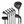Lazrus Golf 8 pc Set - LAZ2 Driver, 6-PW Irons, 52° Wedge, Putter