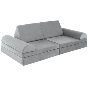 6 Pieces Convertible Kids Sofa Playset with Zipper