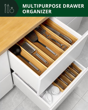 Utensil Drawer Organizer, Natural (5 Slots)