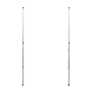 Large Wooden Wall Art Panels With Distressed Round Mirror Accents (Set of 2) - White