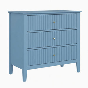 Fluted 3 Drawer Nightstand With Soft Close Slides
