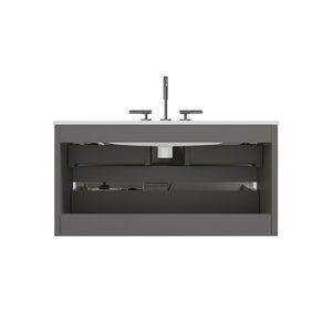 TIA 36" Wall Mount Space Gray Bathroom Vanity