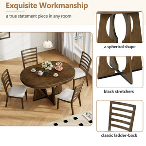 Round Dining Table Set For 4 With Chairs