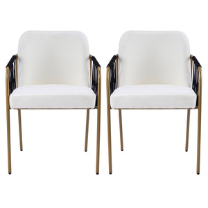 Modern Glam Upholstered Dining Chairs (Set of 2)