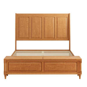 Sleigh Bed Frame With Tall Headboard And Storage Bench