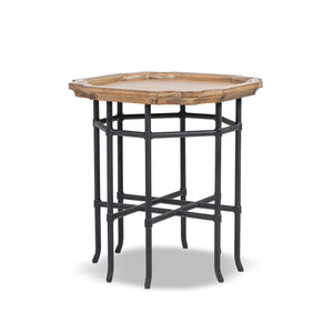 Foundry 24" Square Reclaimed Pine Wood & Iron Side Table Antique