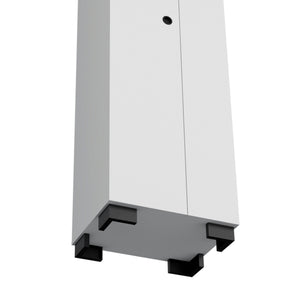Attica Broom Cabinet Double-Door Design with Inner Shelves and Side Hangers