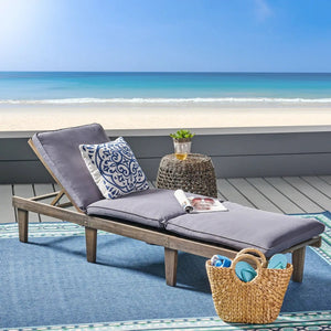 Ariana Wood Chaise Lounge with Cushion