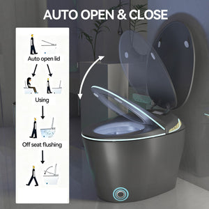 Unique Smart Toile With Built In Bidet, Auto Open / Close Seat, Foot Sensor, LED Display, Night Light, Warm Water & Dryer Ceramic