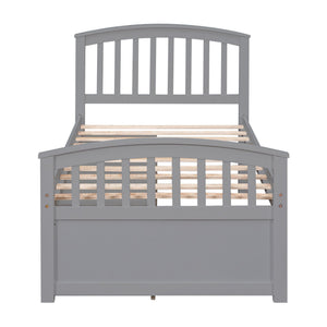 Platform Storage Bed Solid Wood Bed With 6 Drawers