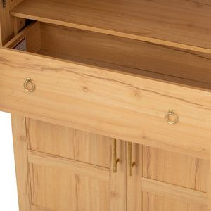 K&K 71' Tall Arched Kitchen Pantry Cabinet with Adjustable Shelves