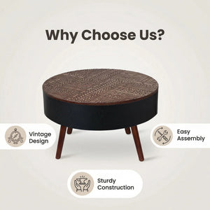 Round Coffee Table With Storage Function For Living Rooms