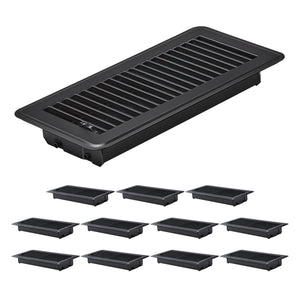 Floor Registers 4 x 10 Inch 12-Pack Iron Floor Vents for HVAC Vent Grilles