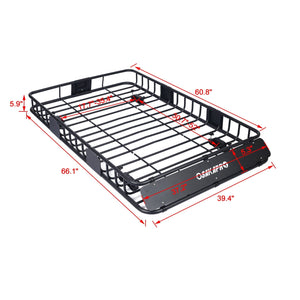 Motoring Rooftop Cargo Carrier Basket Steel Universal Fit Roof Rack
