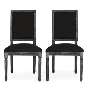French Country Style Dining Chair with Upholstered Seating and Fluted Legs