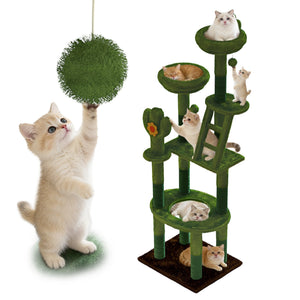 72in Cactus Cat Tree Tall Cat Tower for Indoor Cats