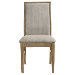 Dreydon - 7 Piece Dining Set With Upholstered Chairs - Light Brown