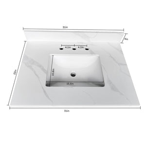 31-Inch Quartz Bathroom Vanity Top