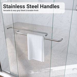 56-60"W x 60"H Semi-Frameless Double Sliding Shower Door
