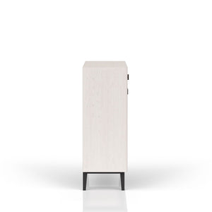 Bar Cabinet With Large Storage - White / Pecan