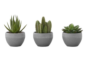 6" Tall Artificial Succulent Plant Set of 3