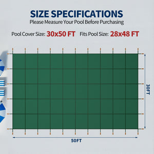 Swimming Pool Safety Cover for 30x50ft Rectangular Inground Pools