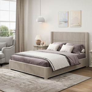 Platform Bed Frame With Headboard, Floor Standing Design
